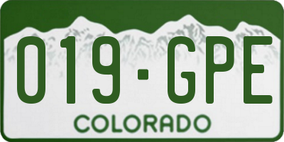 CO license plate 019GPE