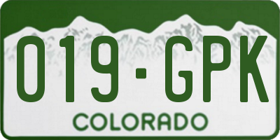CO license plate 019GPK