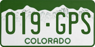 CO license plate 019GPS
