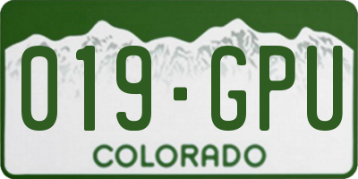 CO license plate 019GPU
