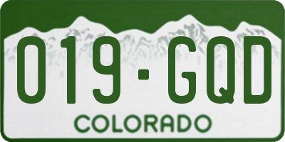 CO license plate 019GQD