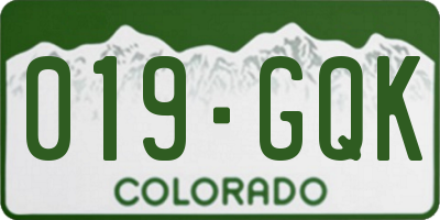 CO license plate 019GQK