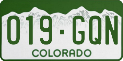 CO license plate 019GQN