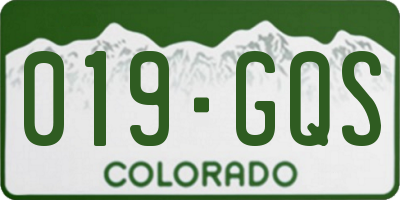 CO license plate 019GQS