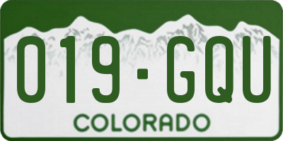 CO license plate 019GQU