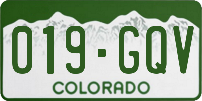 CO license plate 019GQV