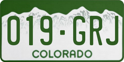 CO license plate 019GRJ