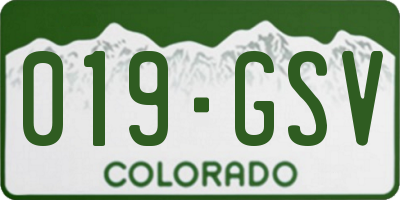 CO license plate 019GSV