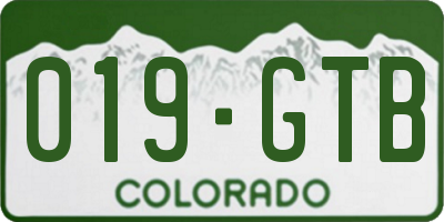 CO license plate 019GTB