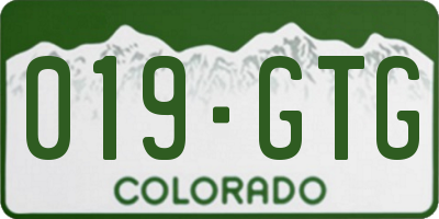CO license plate 019GTG