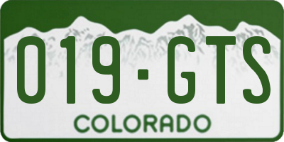 CO license plate 019GTS