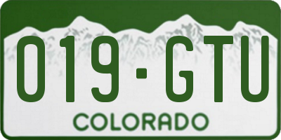 CO license plate 019GTU