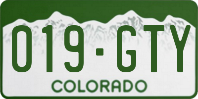 CO license plate 019GTY