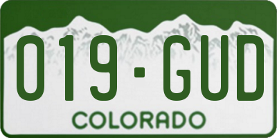 CO license plate 019GUD