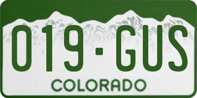 CO license plate 019GUS