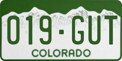 CO license plate 019GUT