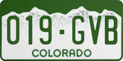 CO license plate 019GVB