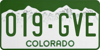 CO license plate 019GVE