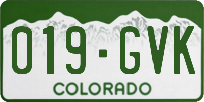 CO license plate 019GVK