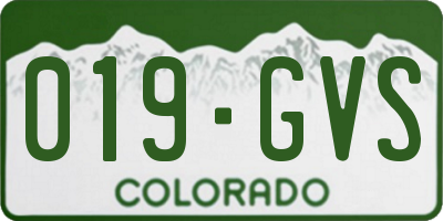 CO license plate 019GVS