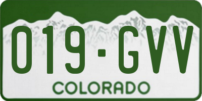 CO license plate 019GVV