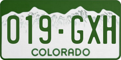 CO license plate 019GXH