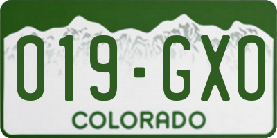CO license plate 019GXO