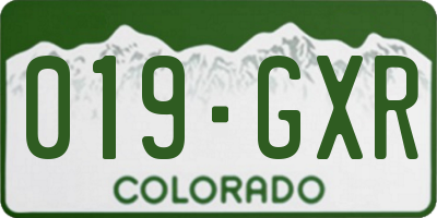 CO license plate 019GXR