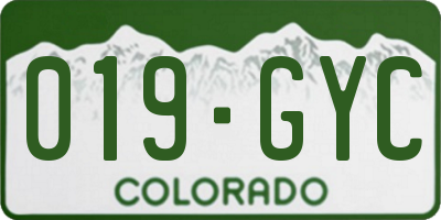 CO license plate 019GYC