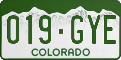 CO license plate 019GYE