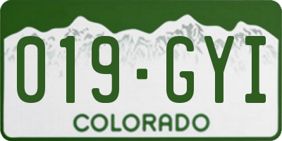 CO license plate 019GYI