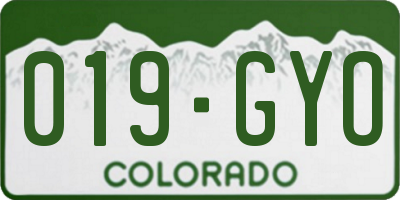 CO license plate 019GYO