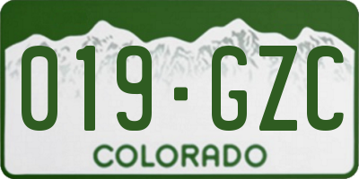 CO license plate 019GZC