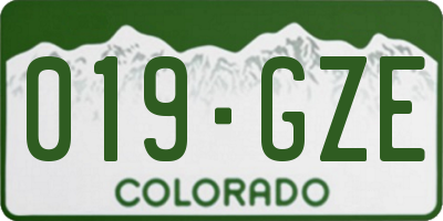 CO license plate 019GZE