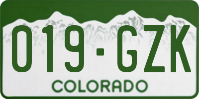 CO license plate 019GZK