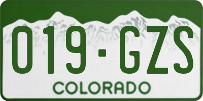CO license plate 019GZS