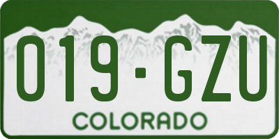 CO license plate 019GZU