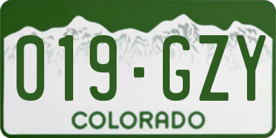 CO license plate 019GZY