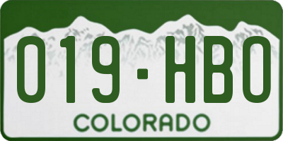 CO license plate 019HBO
