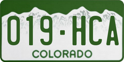 CO license plate 019HCA