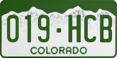 CO license plate 019HCB