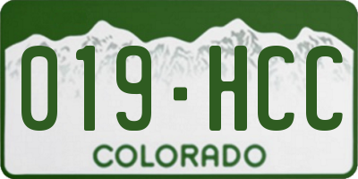 CO license plate 019HCC