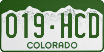 CO license plate 019HCD