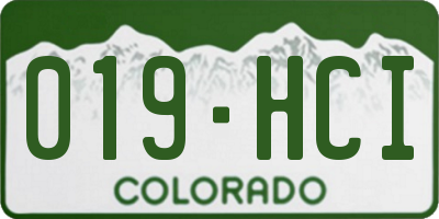 CO license plate 019HCI