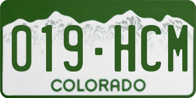 CO license plate 019HCM