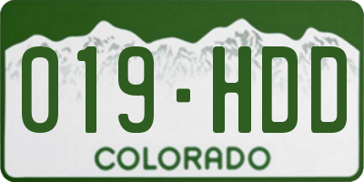 CO license plate 019HDD