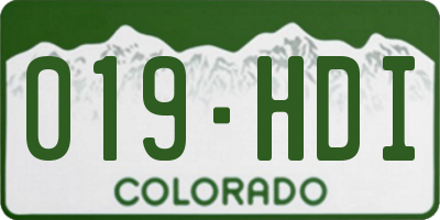 CO license plate 019HDI