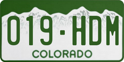 CO license plate 019HDM