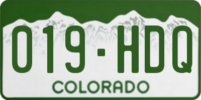 CO license plate 019HDQ