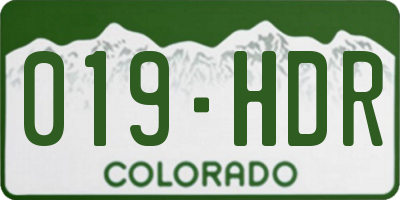 CO license plate 019HDR